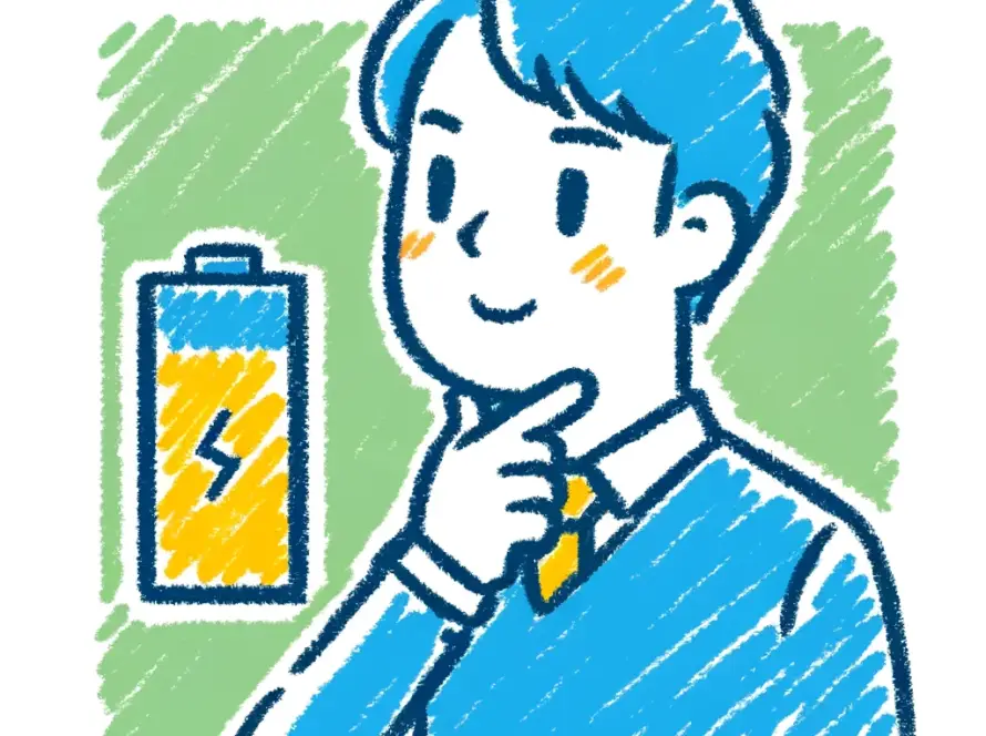 a man thinking about a battery (are solar panels worth it?)