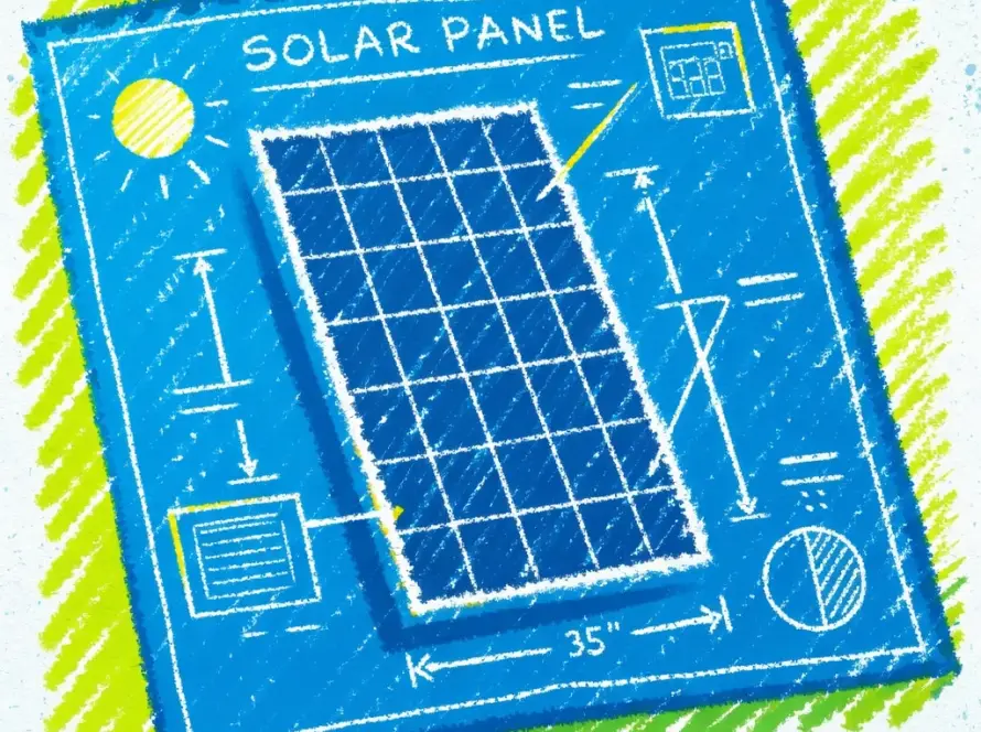 A blueprint of a solar panel